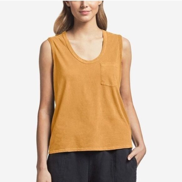 James Perse Vintage Sleeveless Pocket Tank Mustard Yellow Size X-Small NWOT - Picture 3 of 7